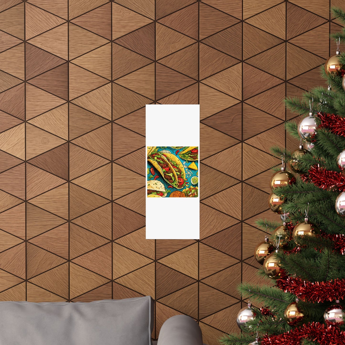 Taco Party Pattern Foodie Gift Art Poster