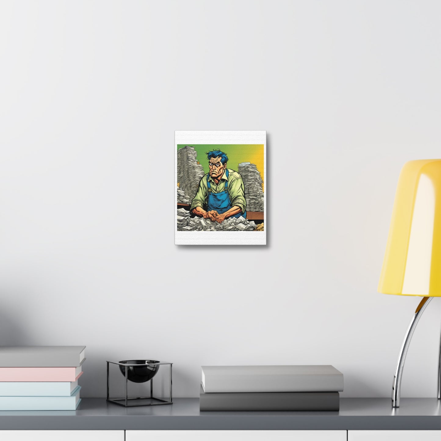 Paperwork Chaos Desk Worker Funny Office Art Canvas