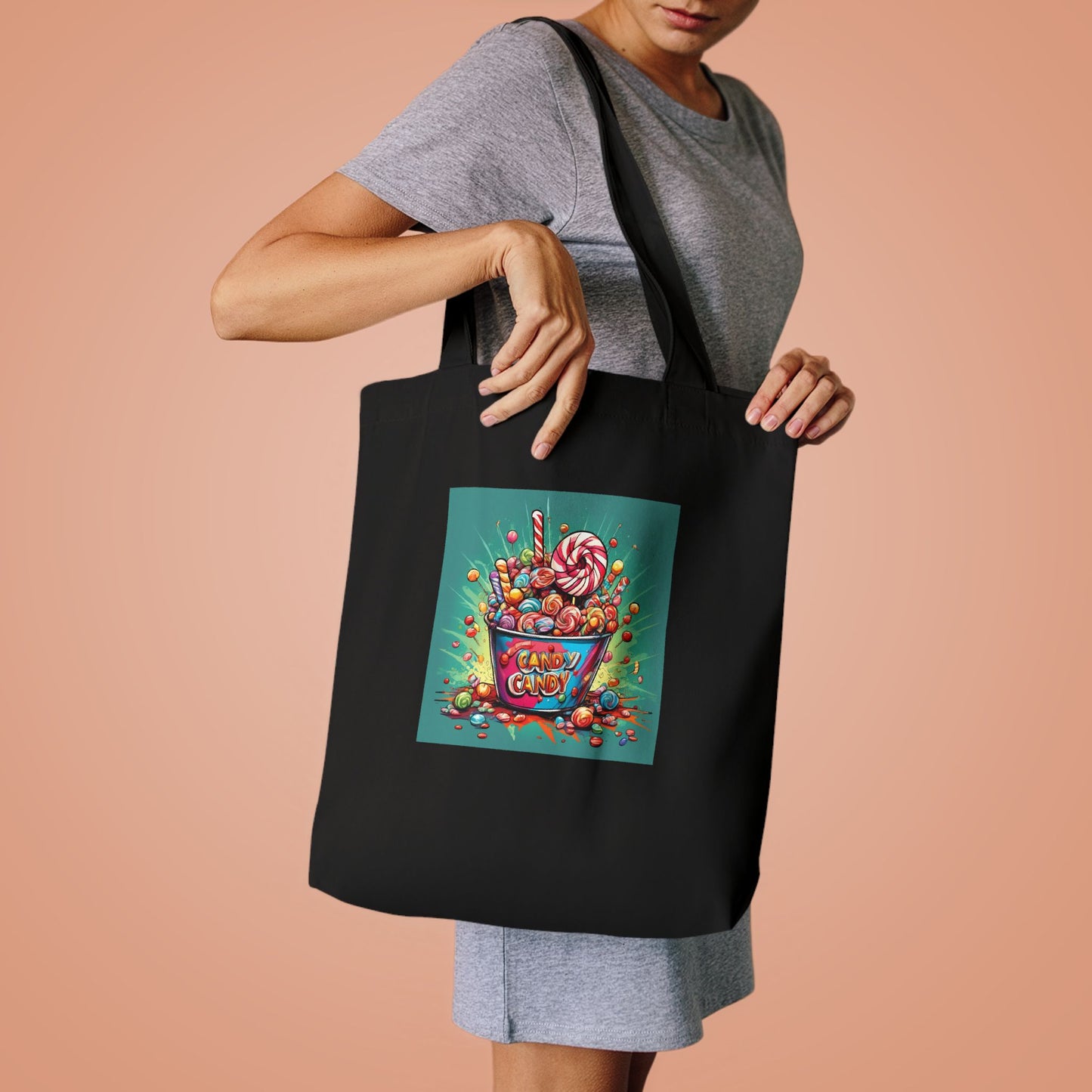 Holiday Candy Bucket Sweets Gift Art Tote Bag