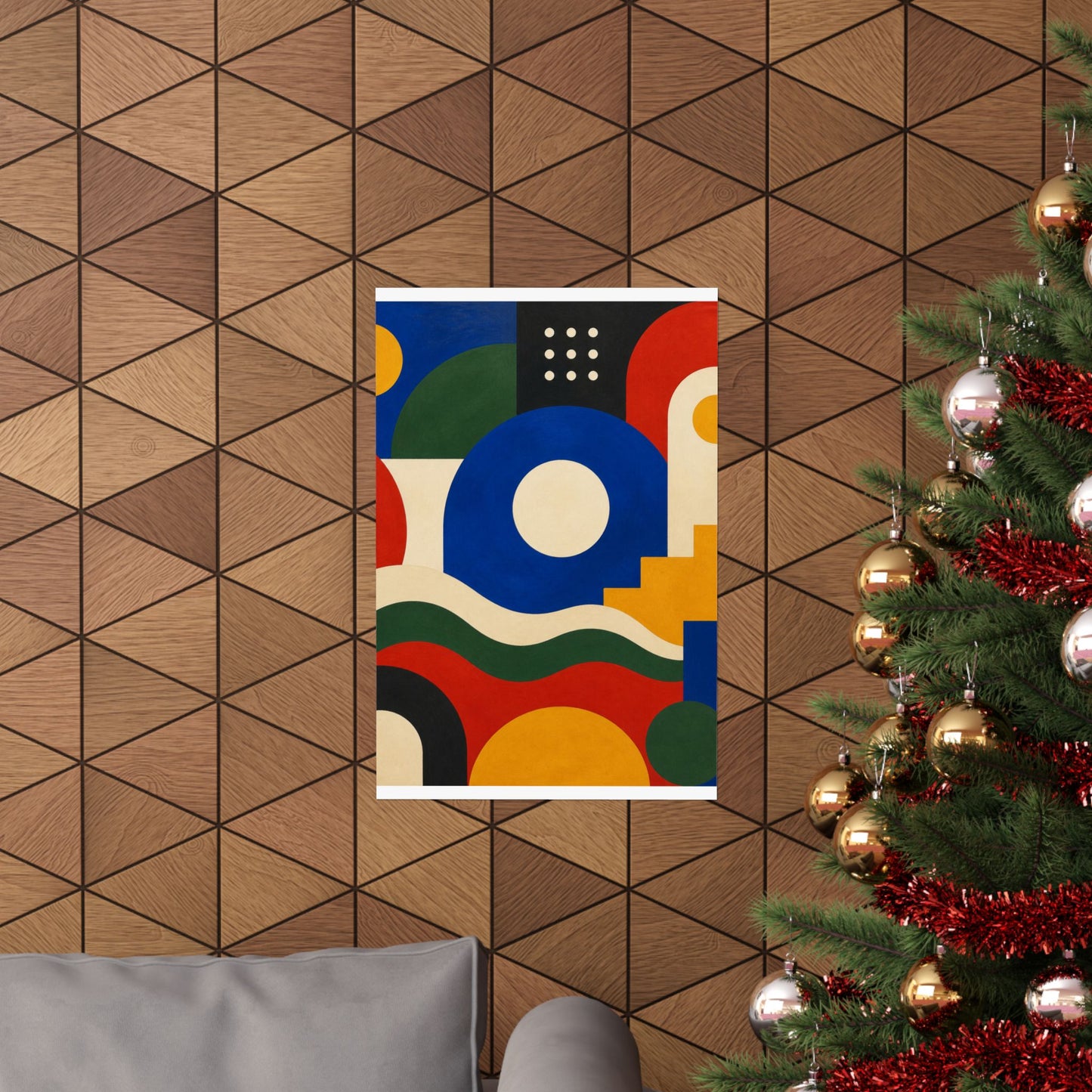 Bold Geometric Balance Abstract Art Poster
