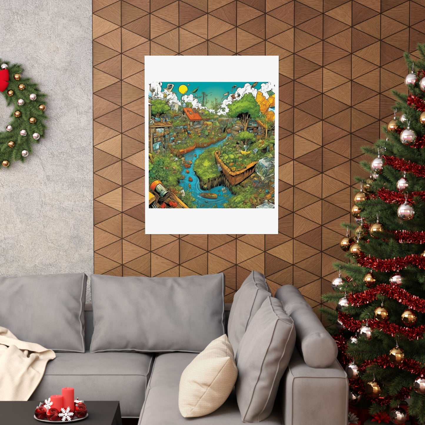 Whimsical Garden Stream Nature Gift Art Poster