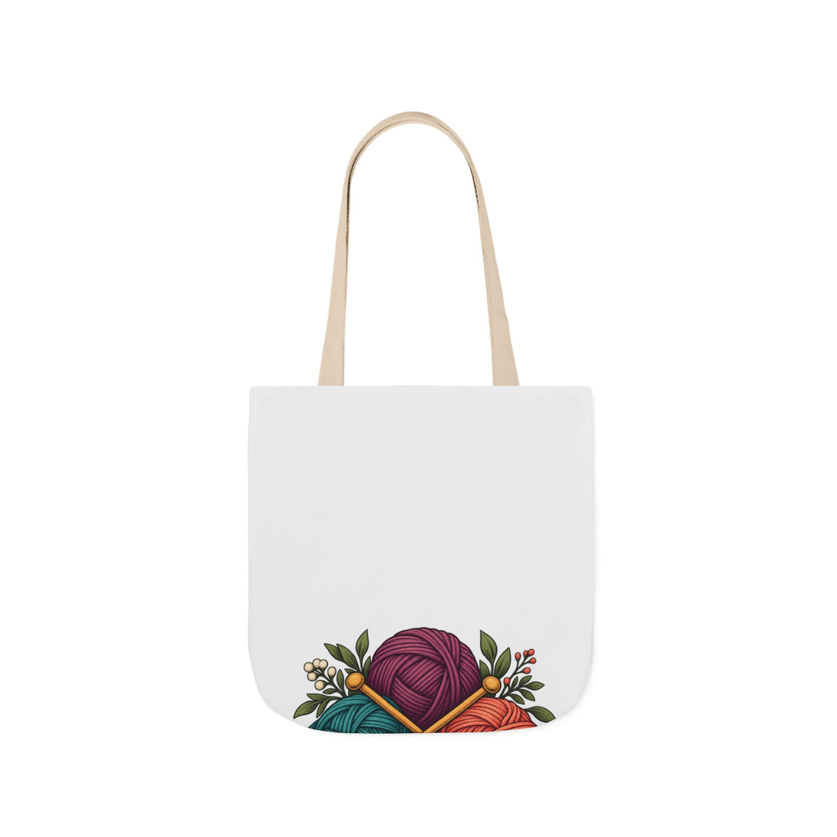 Retro Yarn and Knitting Botanical Art Tote Bag