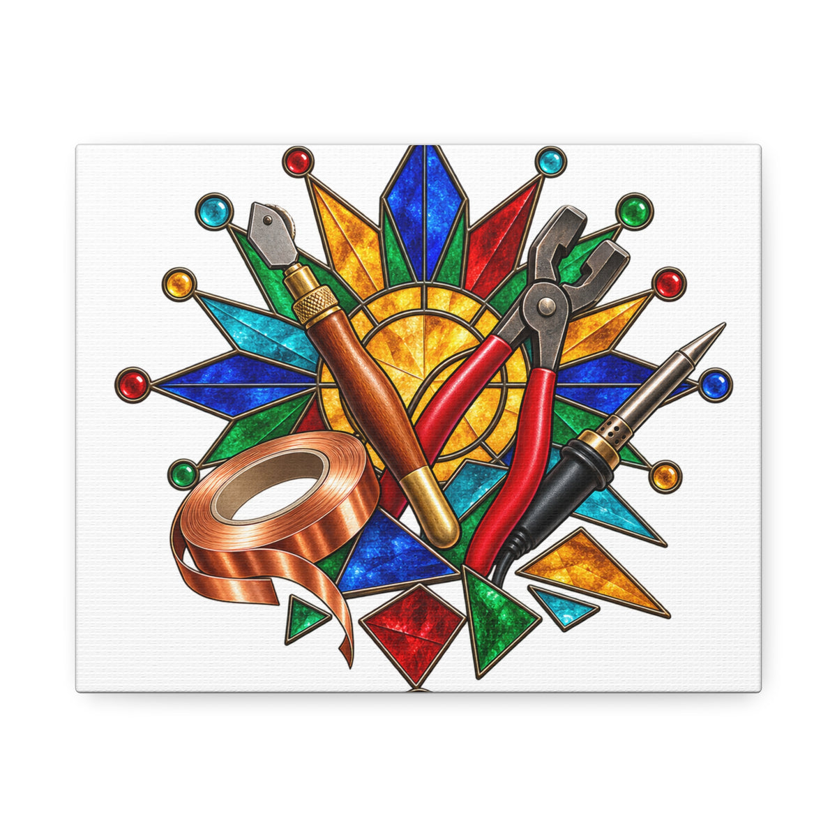 Stained Glass Workshop Tools Canvas