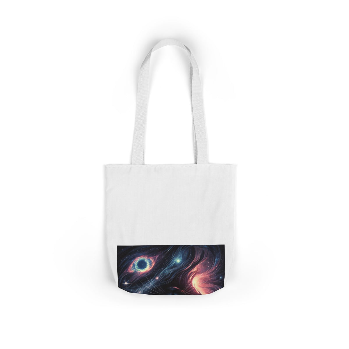 Cosmic Black Cat Galaxy Celestial Canvas Tote Bag