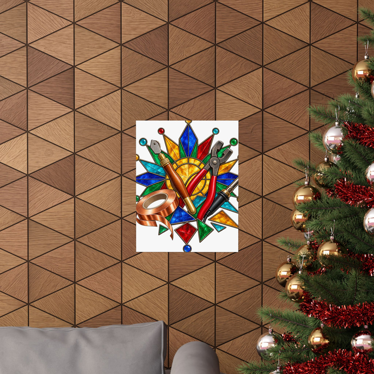 Stained Glass Workshop Tools Poster