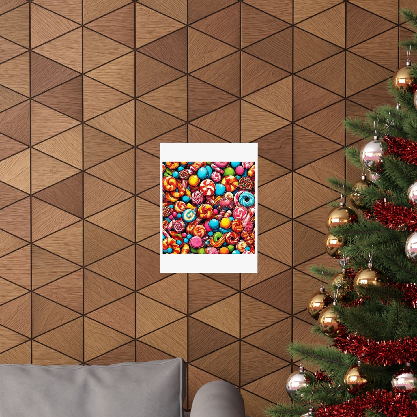 Colorful Candy and Lollipop Pattern Poster