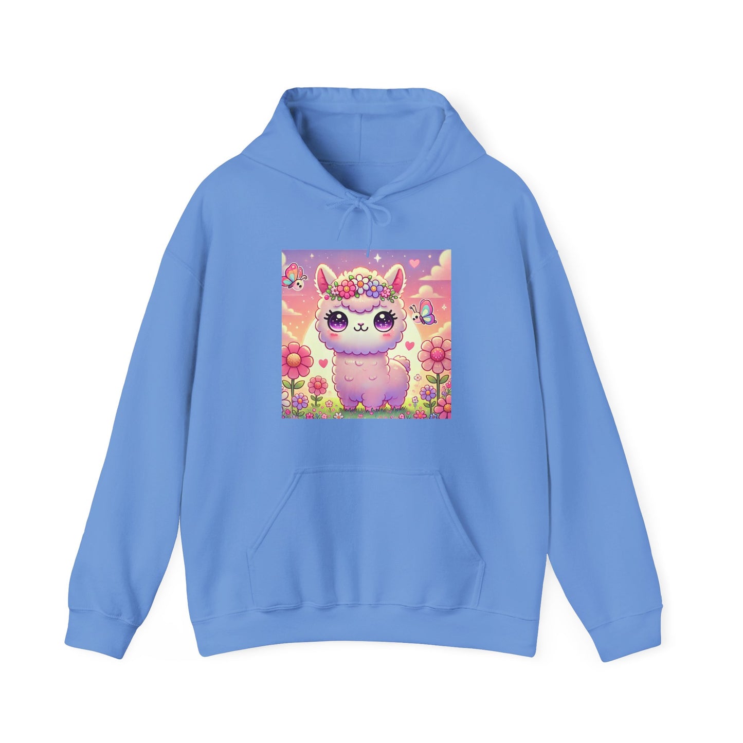 Pastel Floral Alpaca Garden Kawaii Hoodie