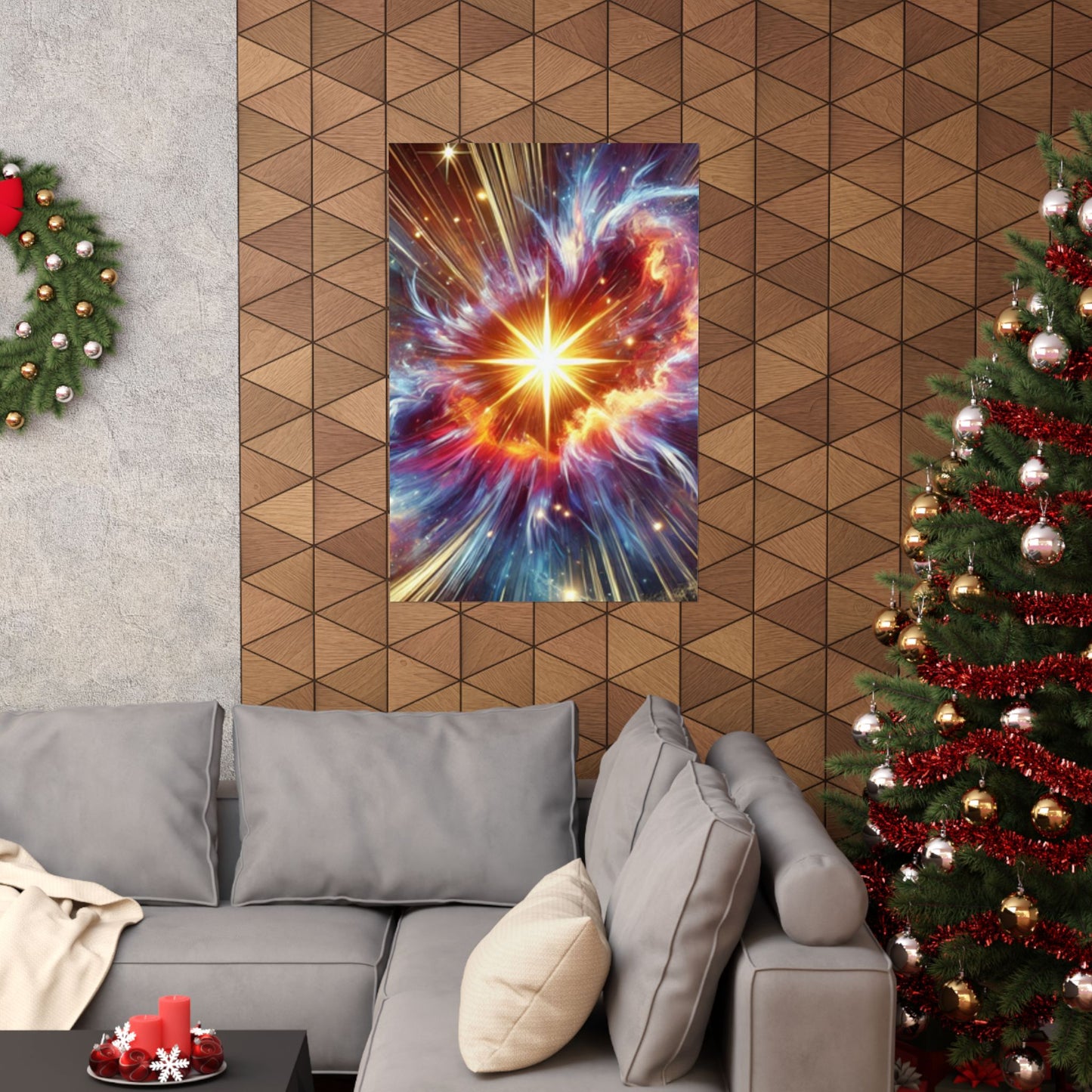 Cosmic Starburst Energy Abstract Space Poster Wall Art Decor