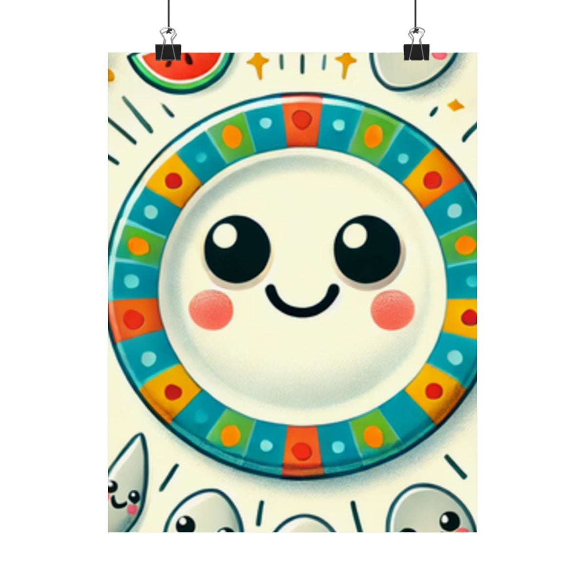 Happy Little Kitchen Club Kawaii Food Poster Kitchen Wall Art Decor