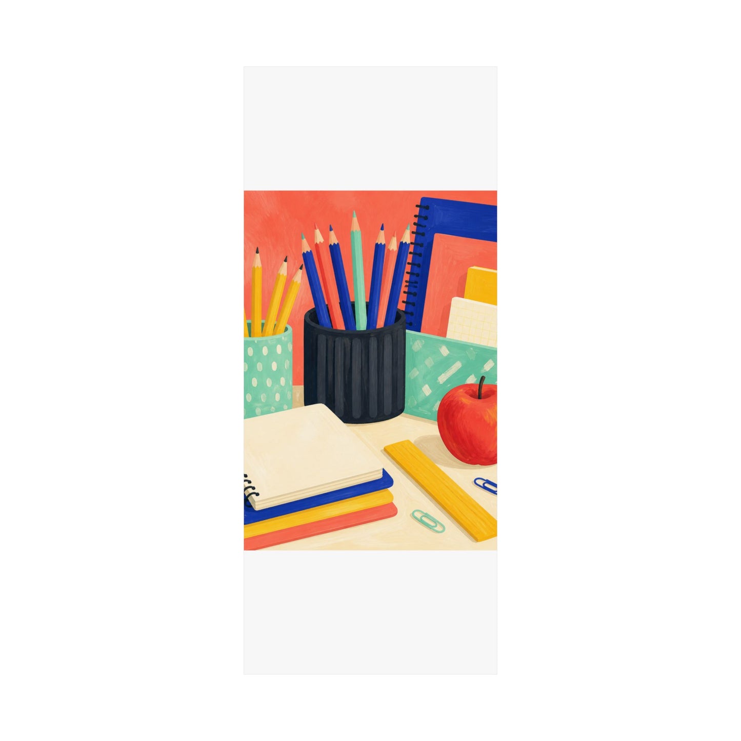 Colorful Teacher Desk Supplies Art Poster