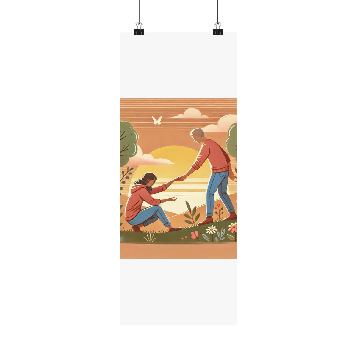 Helping Hands Sunset Garden Wall Art Poster