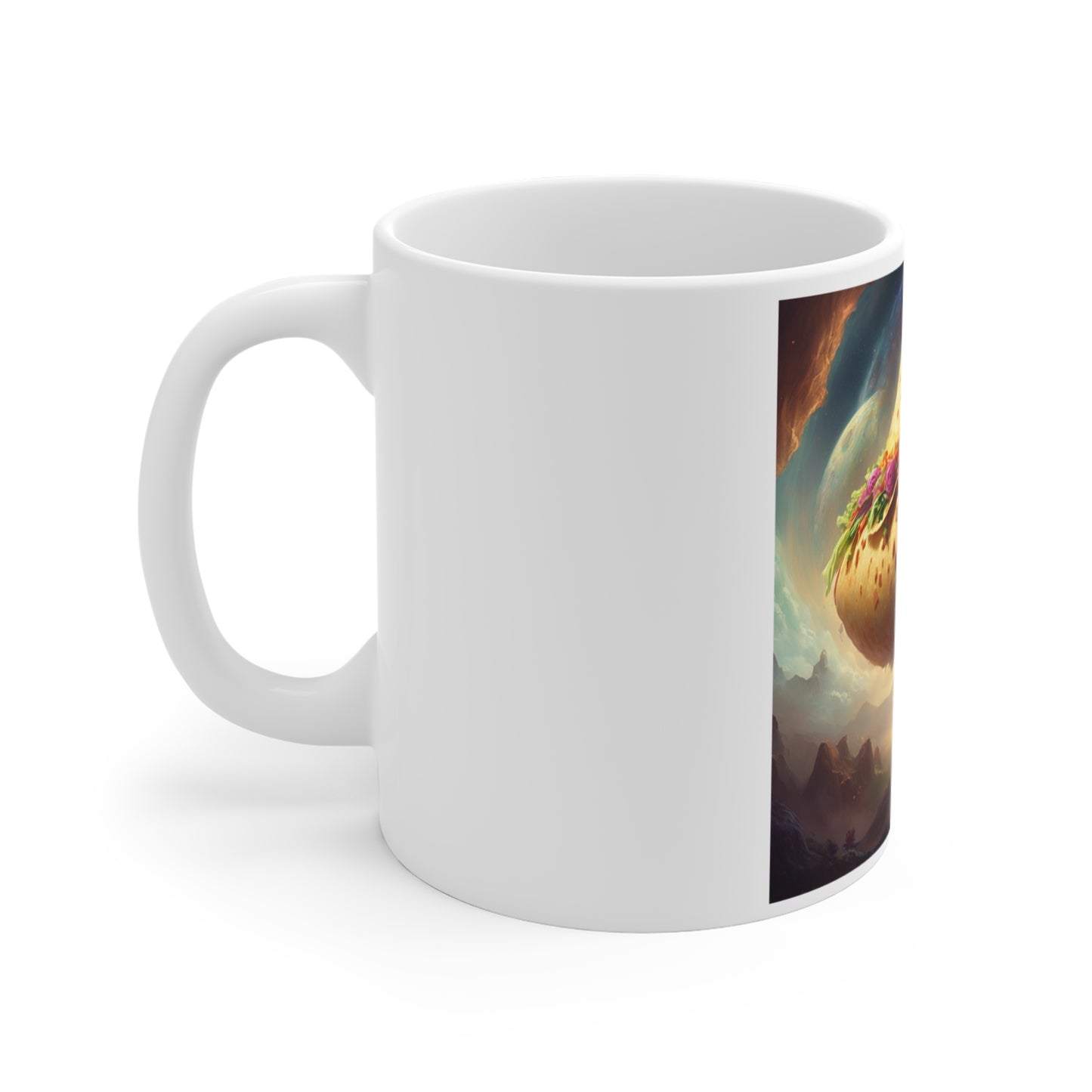 Cosmic Taco Planetoid Surreal Food Fantasy Art Coffee Mug