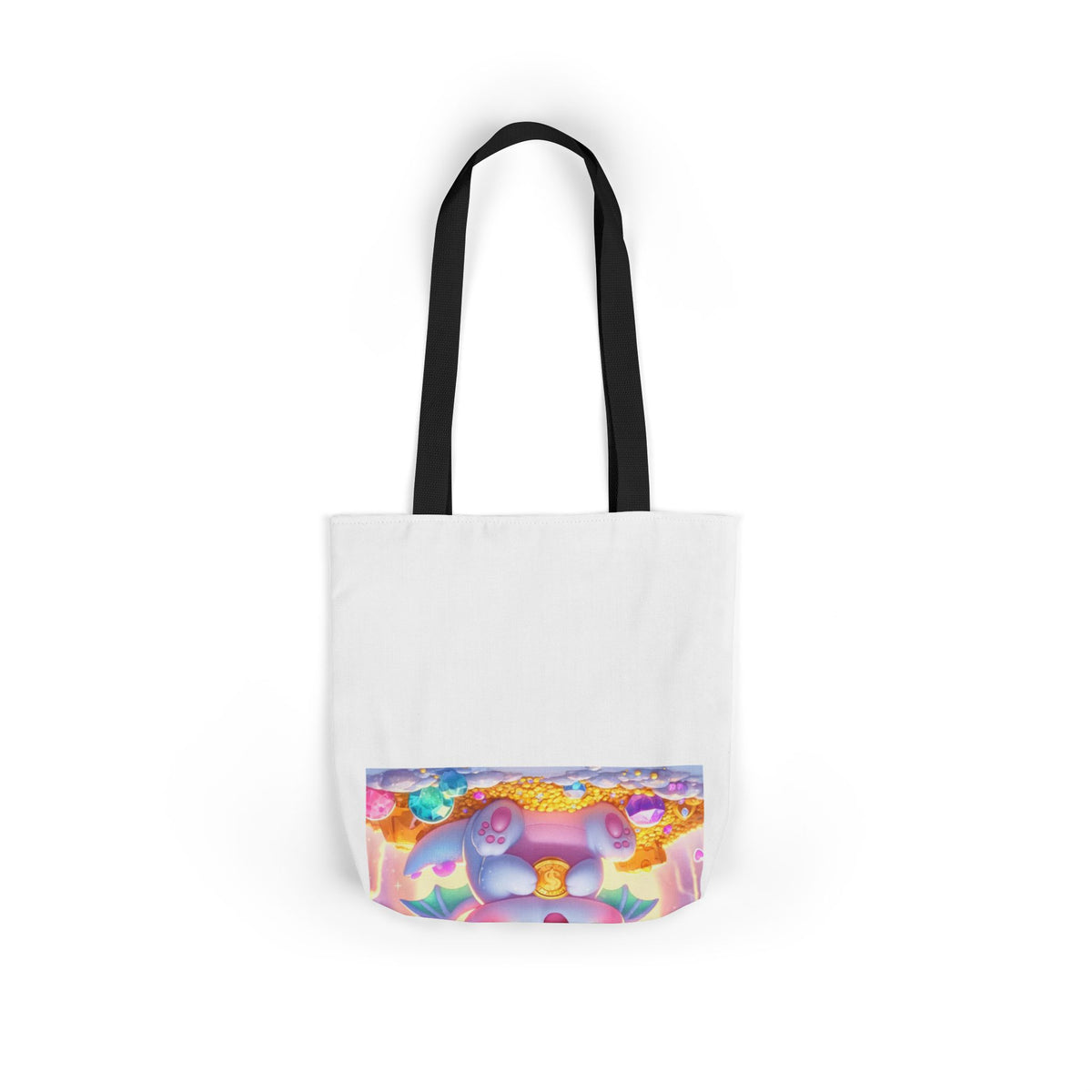 Pastel Treasure Dragon Kawaii Fantasy Canvas Tote Bag