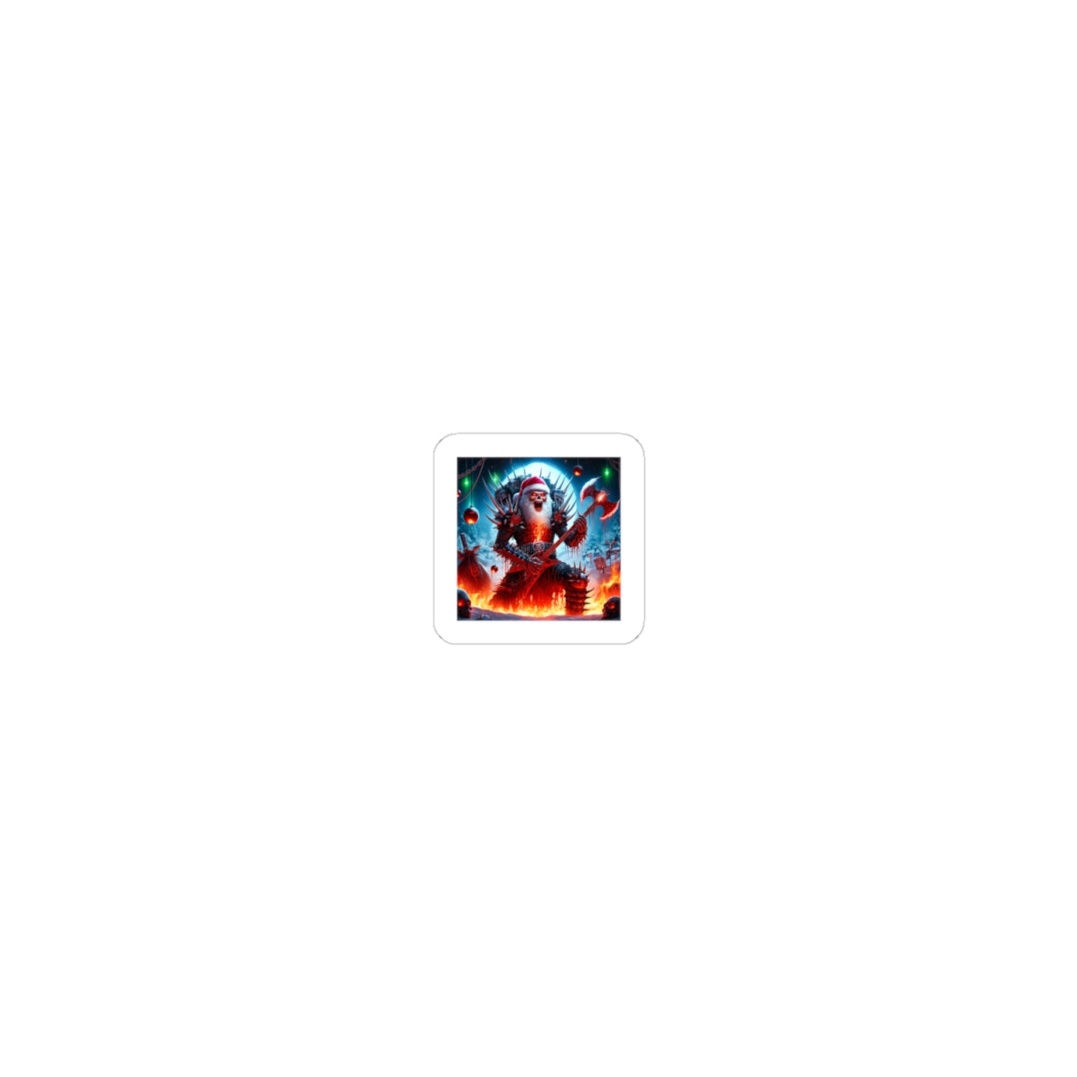 Heavy Metal Santa Holiday Concert Rock Sticker
