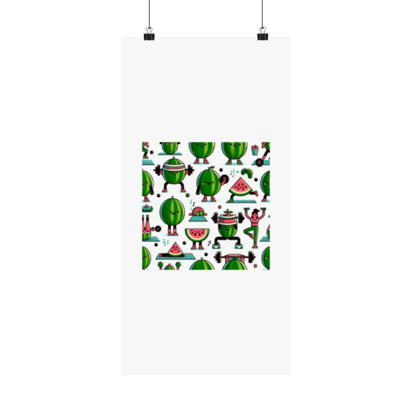 Watermelon Workout Club Cute Food Fitness Wall Art Poster