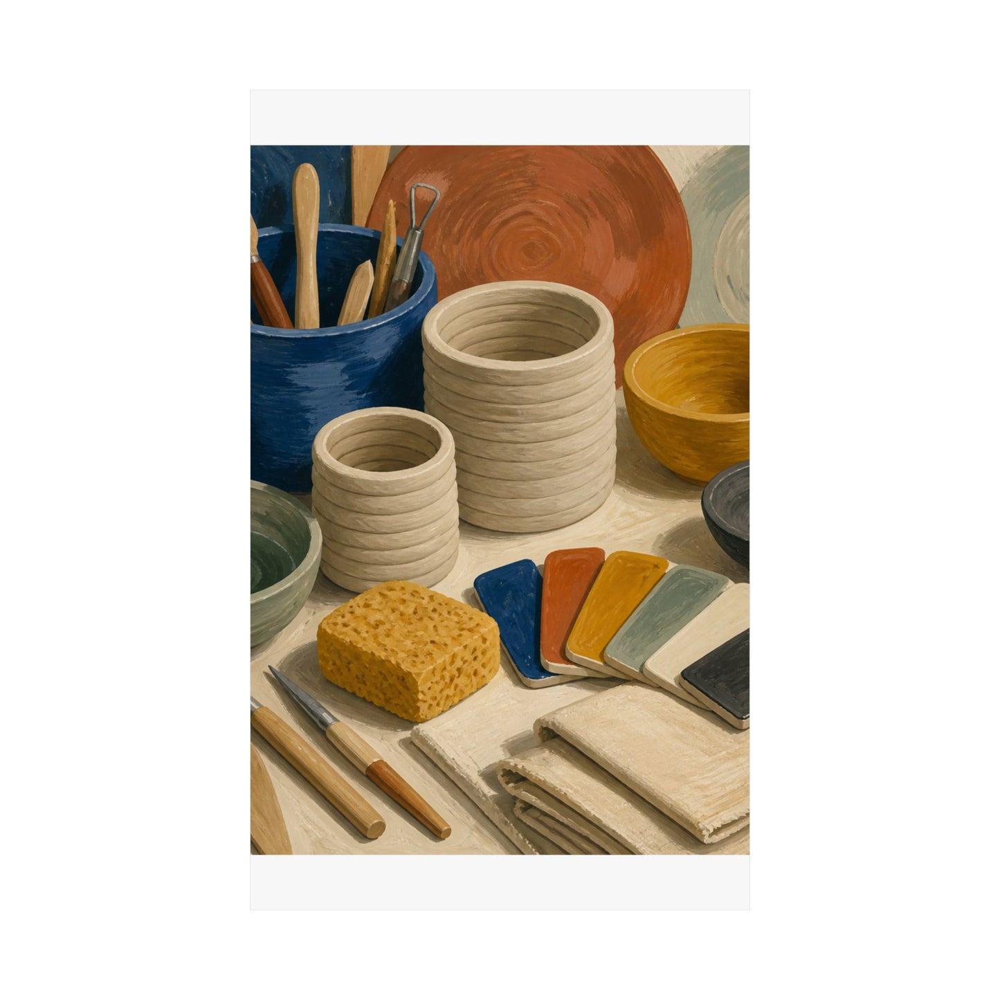 Handbuilt Ceramics Studio Art Poster