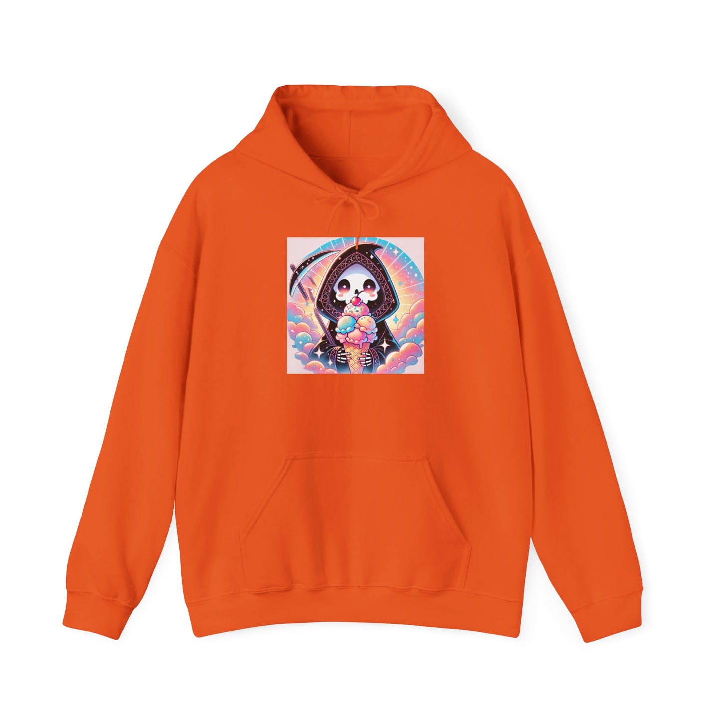 Grim Reaper Kawaii Anime Hoodie - Cute Ice Cream Design - Unisex Comfortable Hooded Sweatshirt - Fun & Stylish Gift Idea!