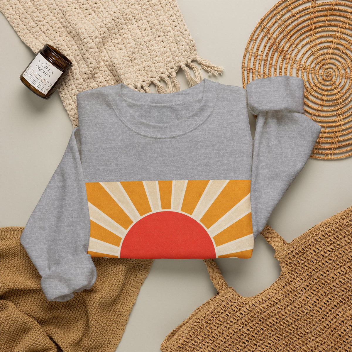 Topographic Sunrise Modern Outdoor Art Sweatshirt