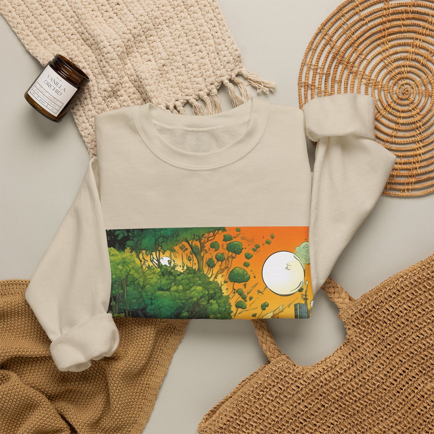 Cottage Road Landscape Nature Gift Art Sweatshirt
