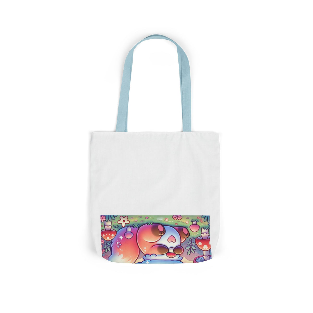Pastel Woodland Fox Mushroom Kawaii Canvas Tote Bag