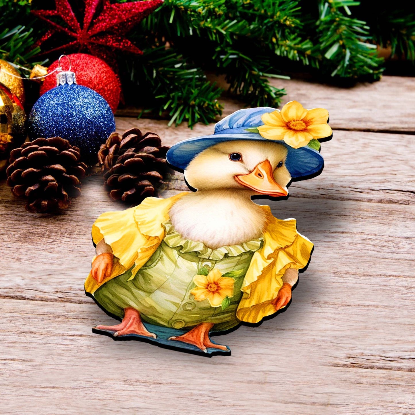 Easter Ducks Clip-On Eco Wood Decorative Ornaments Set of 3 by G. Debrekht - Easter Decor - 8091043C-S3