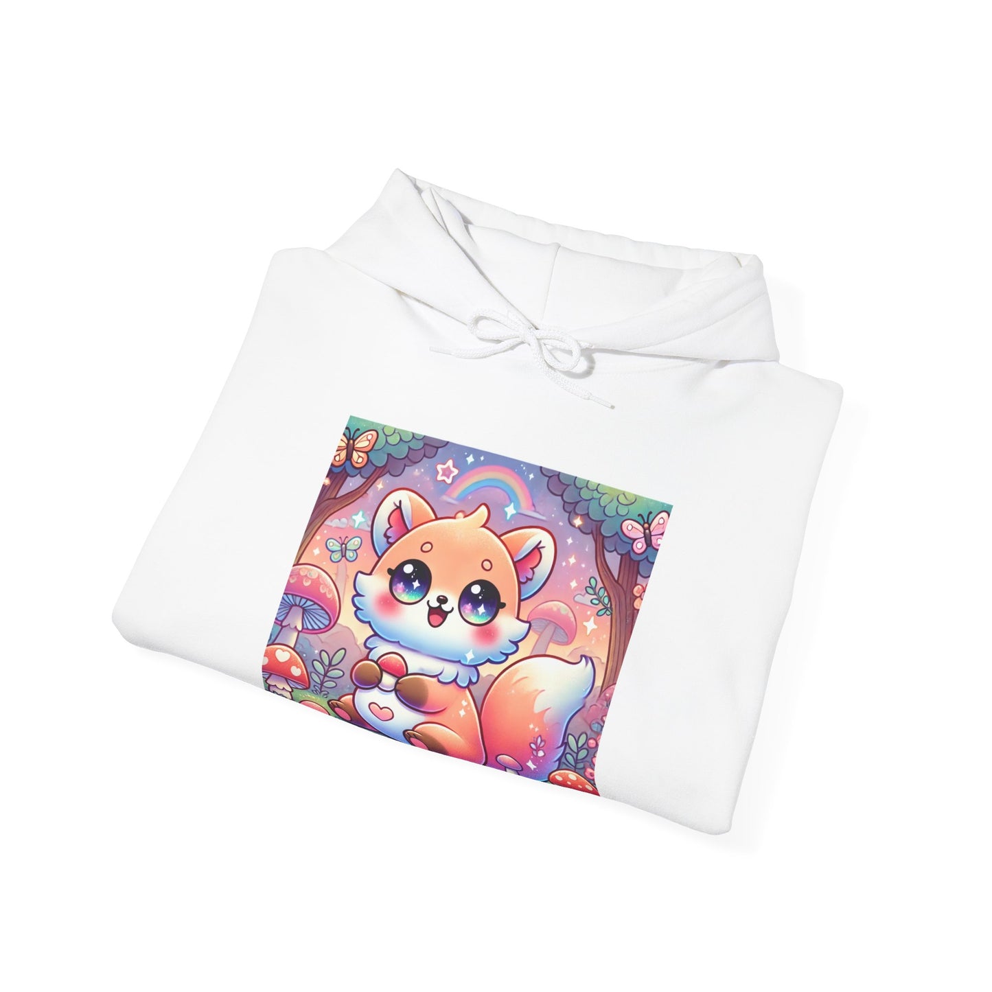 Pastel Woodland Fox Mushroom Kawaii Hoodie
