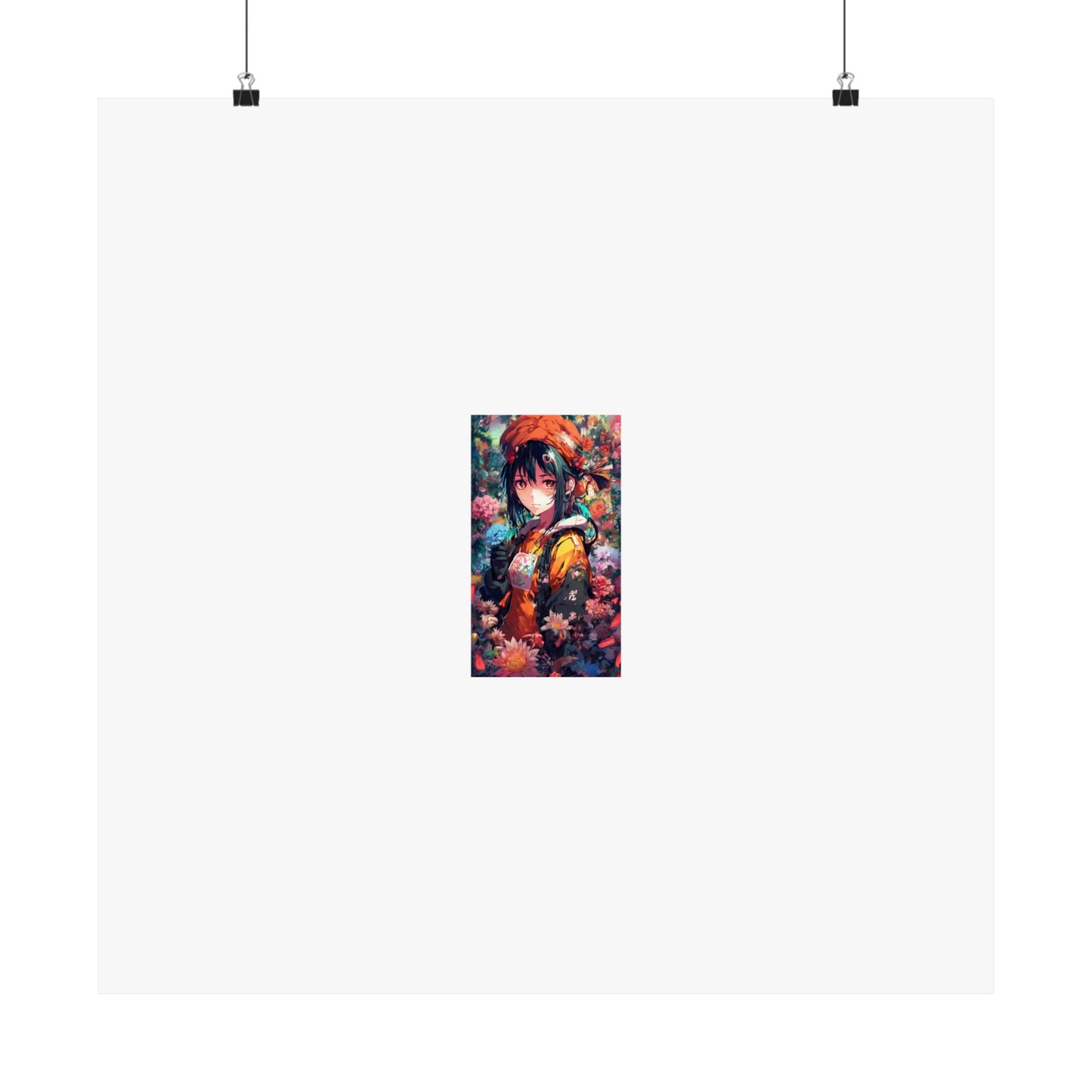 Anime Floral Forest Heroine Portrait Flower Poster Art