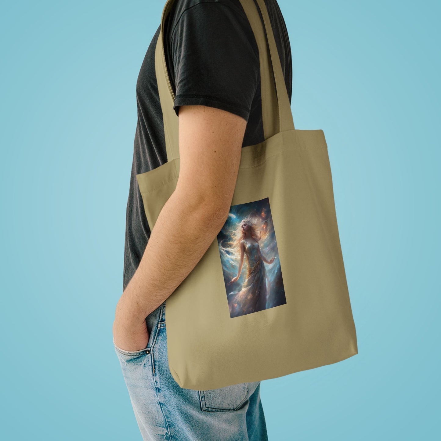 Moonlit Celestial Maiden Fantasy Portrait Tote Bag