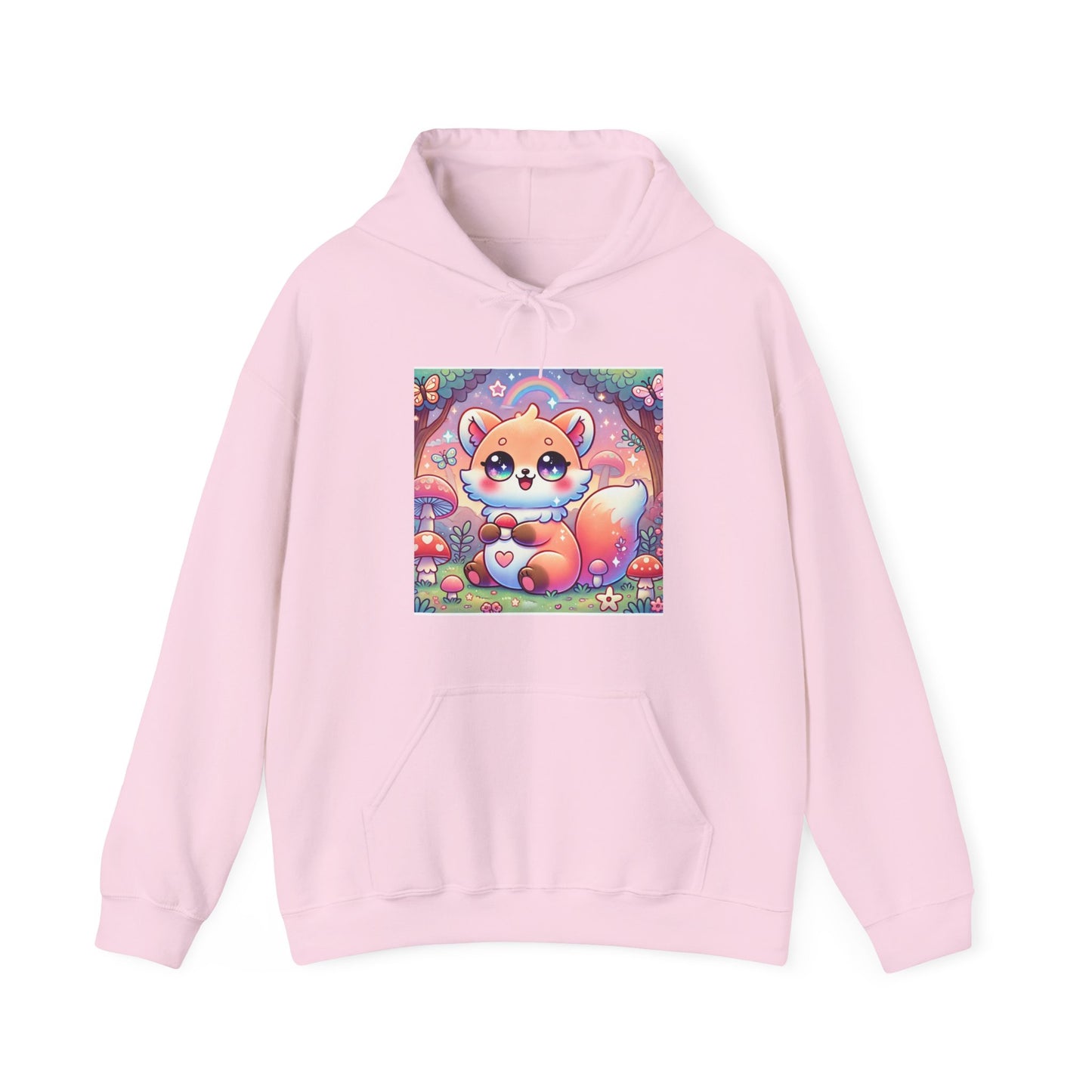 Pastel Woodland Fox Mushroom Kawaii Hoodie