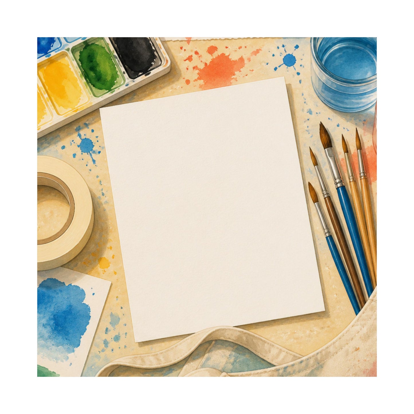Bright Watercolor Painting Hobby Art Poster