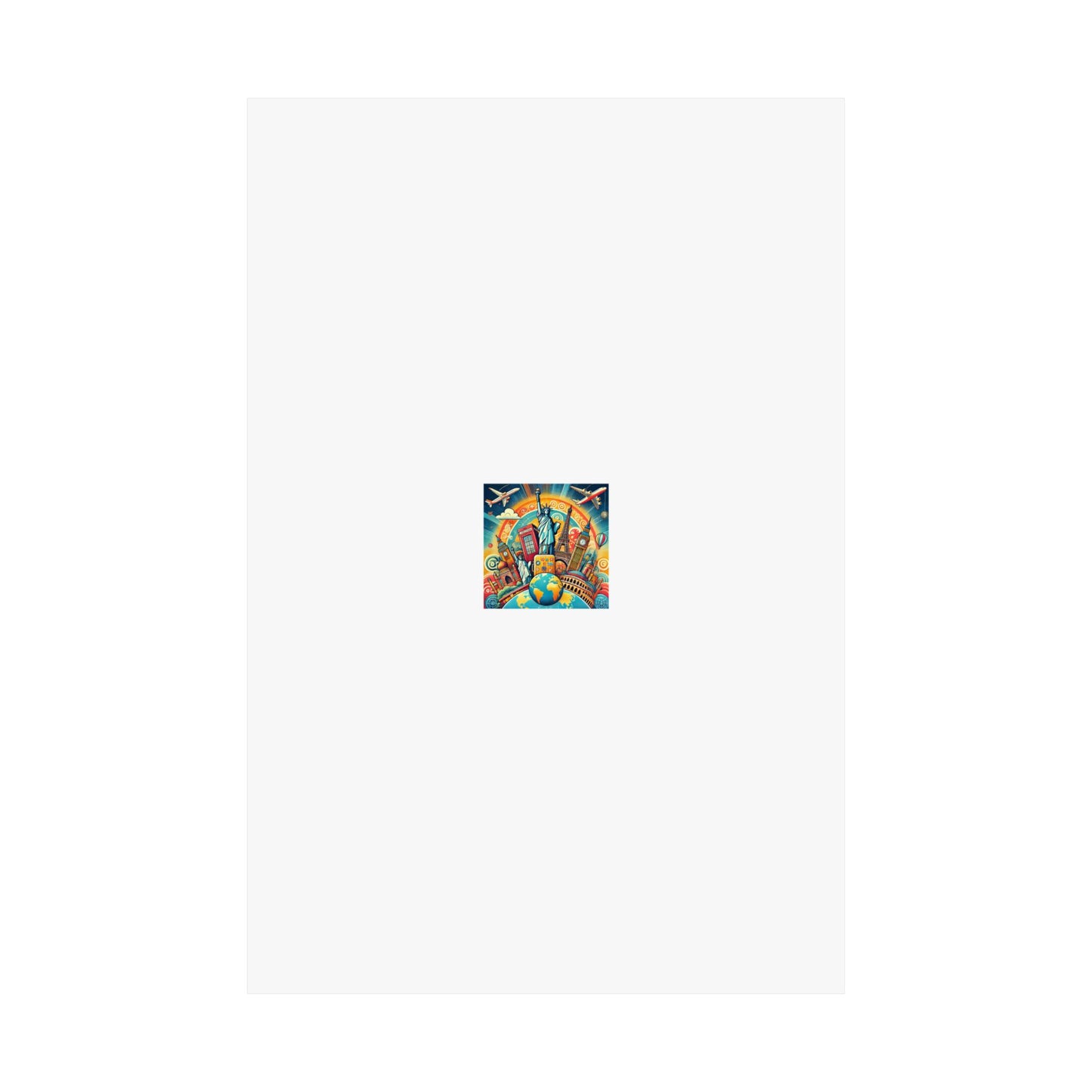 Global Landmark Adventure Collage Colorful Travel Poster