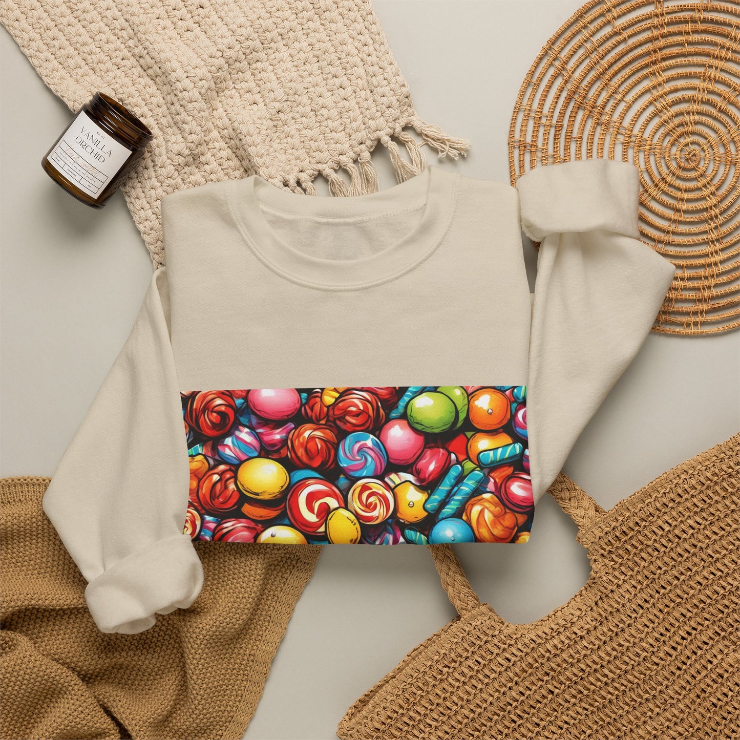 Colorful Candy Pattern Sweets Gift Art Sweatshirt