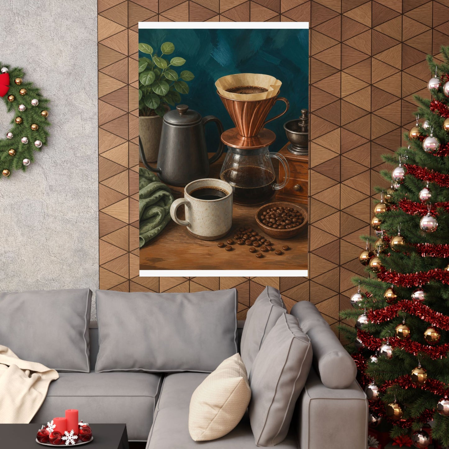Warm Home Coffee Brewing Art Poster