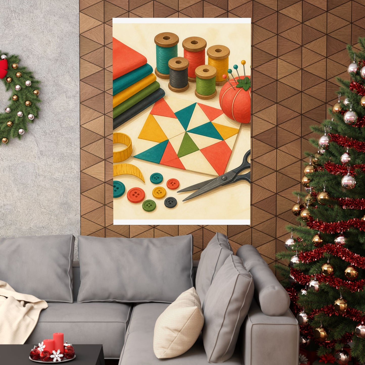 Colorful Sewing and Quilting Hobby Poster