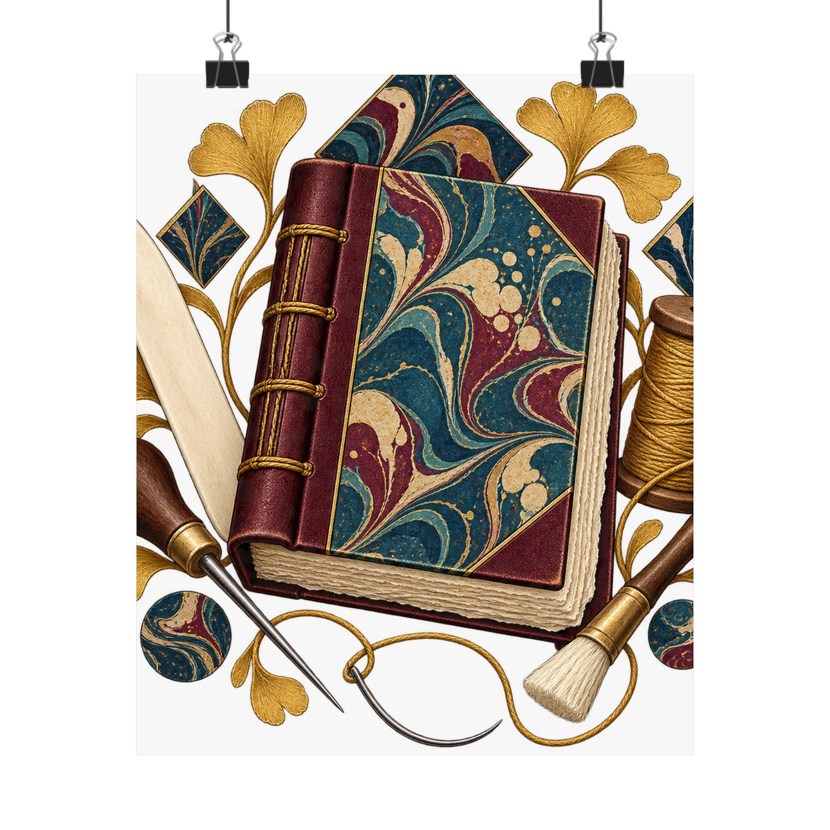 Traditional Marbled Bookbinding Workshop Poster