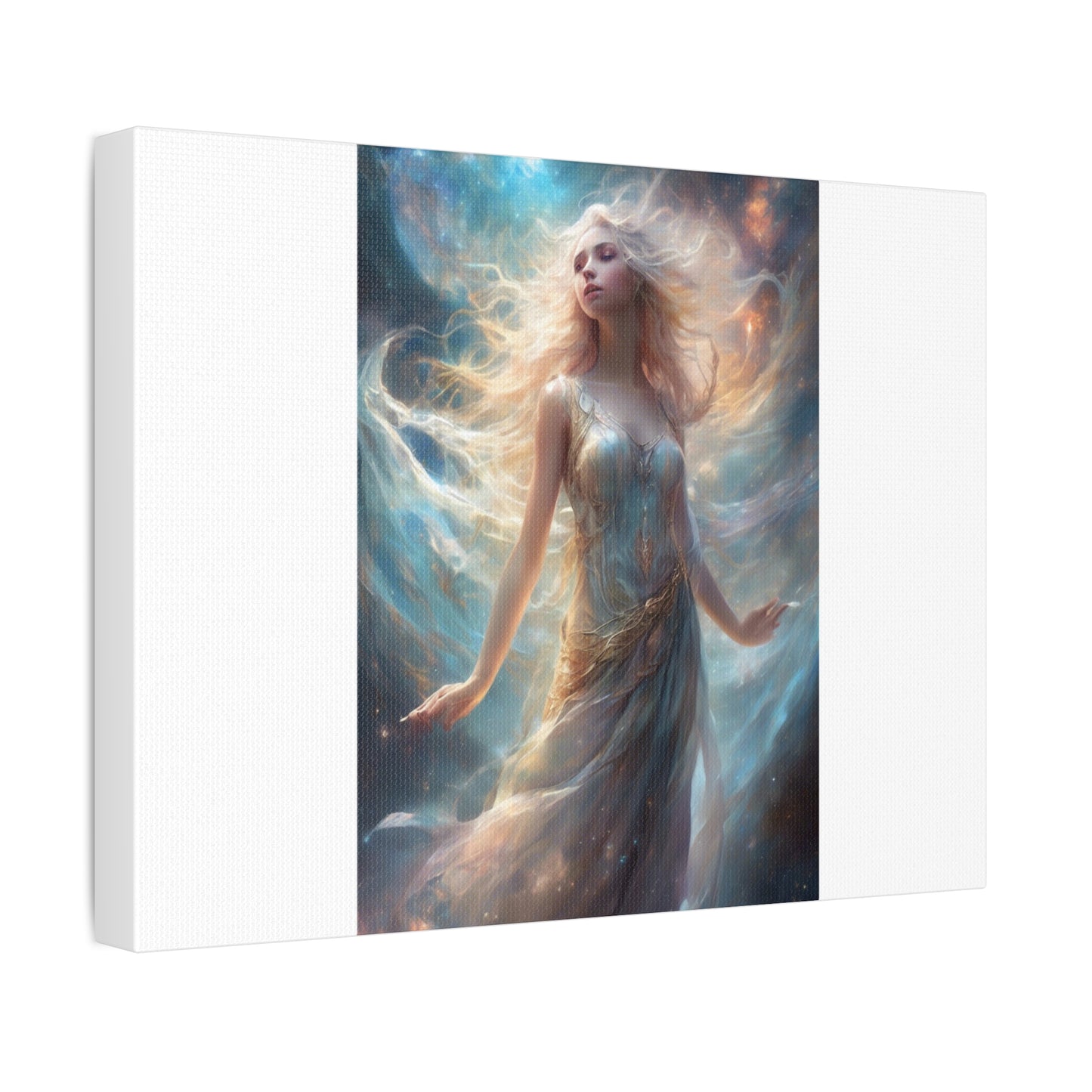 Moonlit Celestial Maiden Fantasy Portrait Canvas
