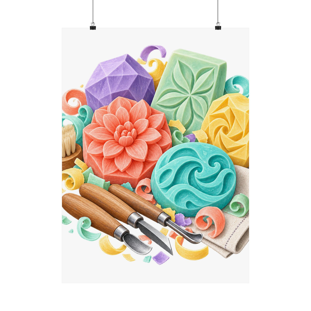 Colorful Soap Carving Workshop Poster
