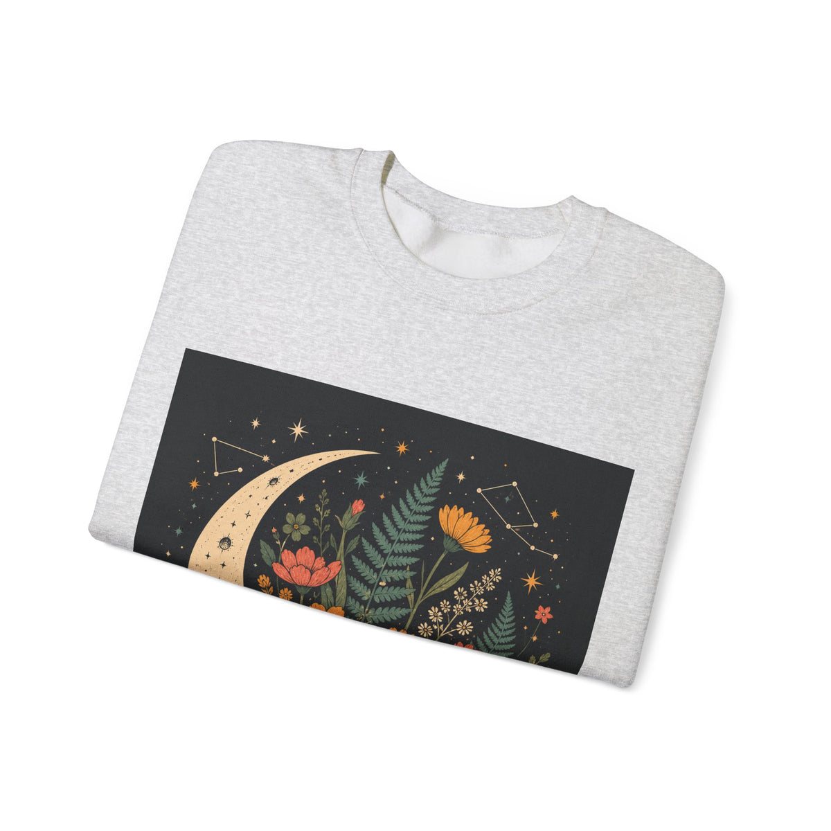 Celestial Wildflower Moon Botanical Art Sweatshirt