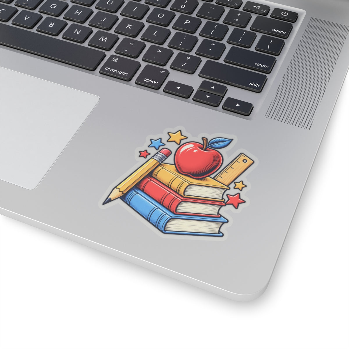 Retro School Books Apple Teacher Appreciation Sticker