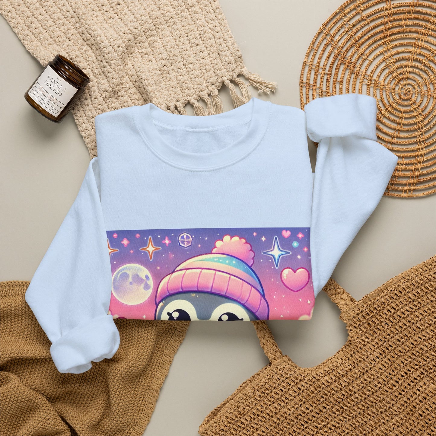 Cute Winter Penguin Ice Floe Kawaii Art Sweatshirt