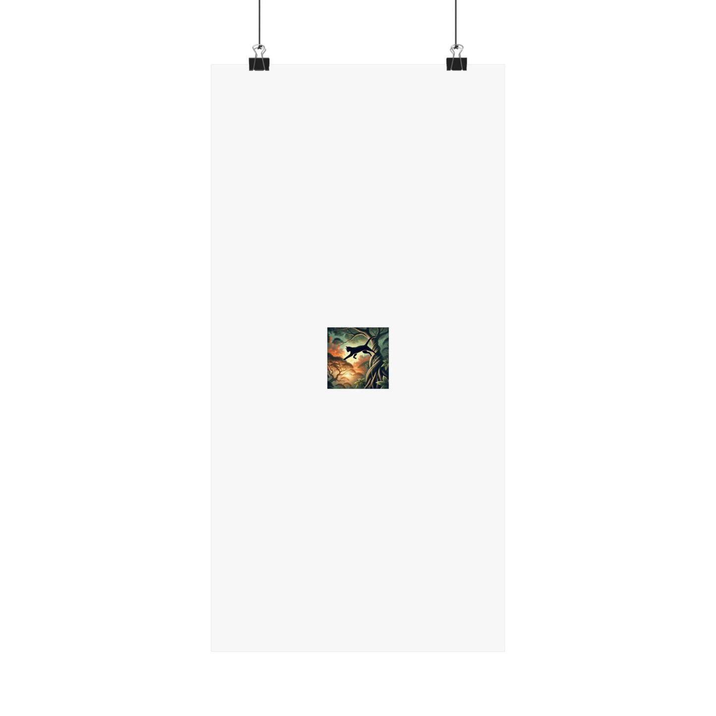 Enchanted Black Cat Forest Poster Fantasy Cat Wall Art Gift