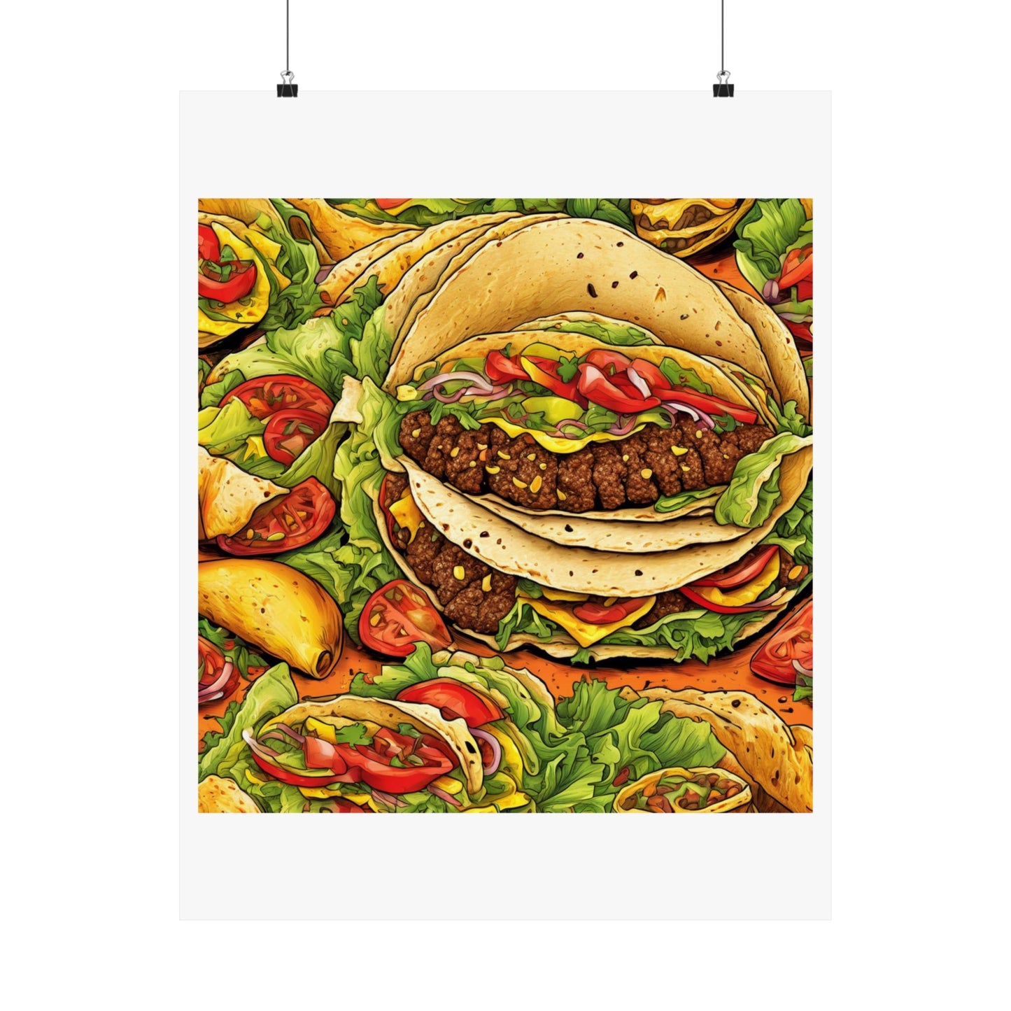 Stacked Taco Fiesta Foodie Gift Art Poster