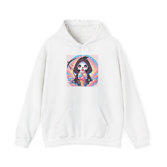 Grim Reaper Kawaii Anime Hoodie - Cute Ice Cream Design - Unisex Comfortable Hooded Sweatshirt - Fun & Stylish Gift Idea!