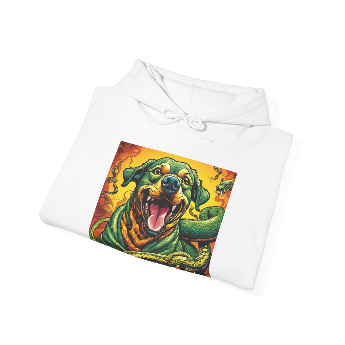 Surreal Serpent Hound Dark Fantasy Creature Art Hoodie