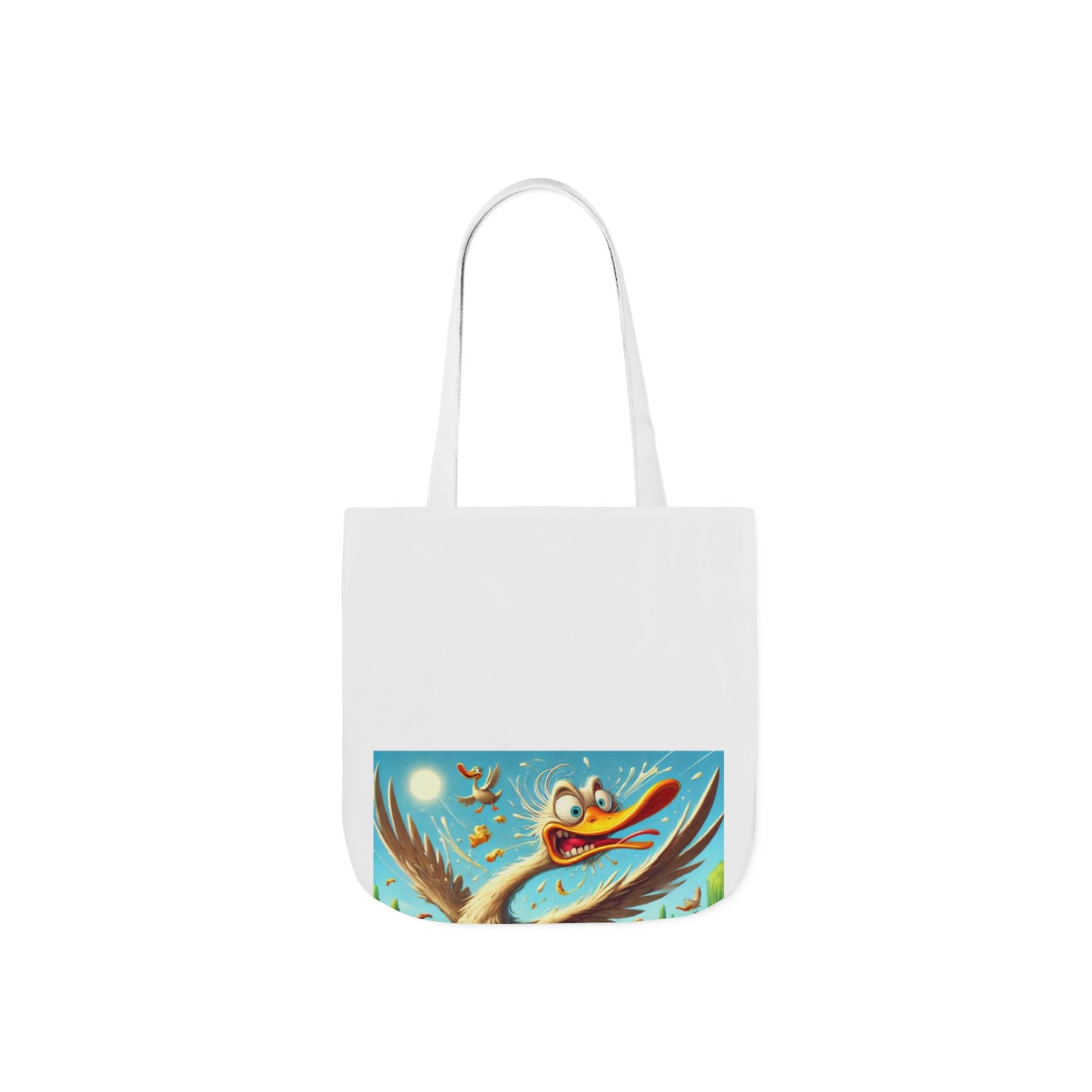 Chaotic Picnic Duck Funny Summer Canvas Tote Bag