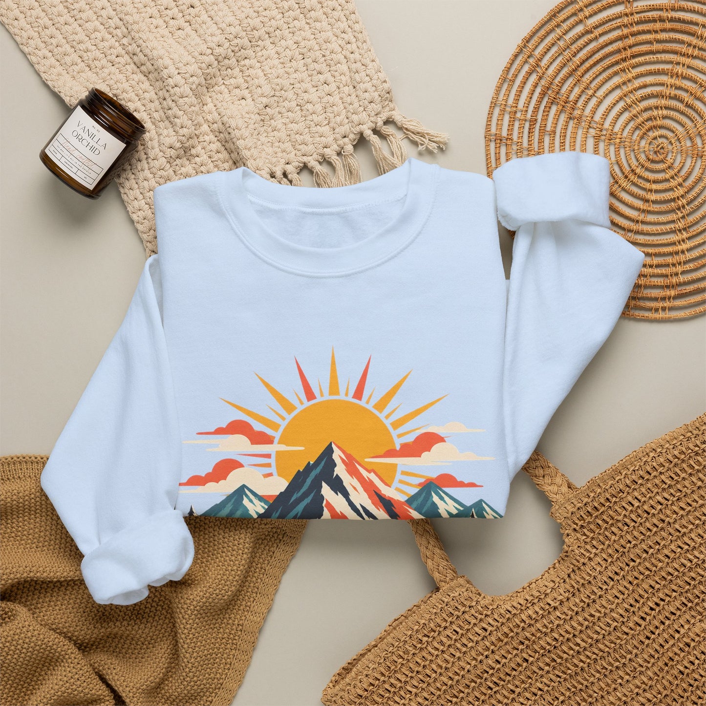 Alpine Sunrise River Mountain Adventure Sweatshirt