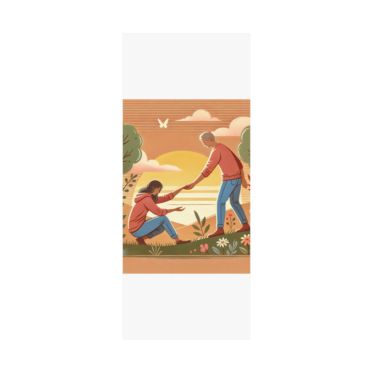 Helping Hands Sunset Garden Wall Art Poster