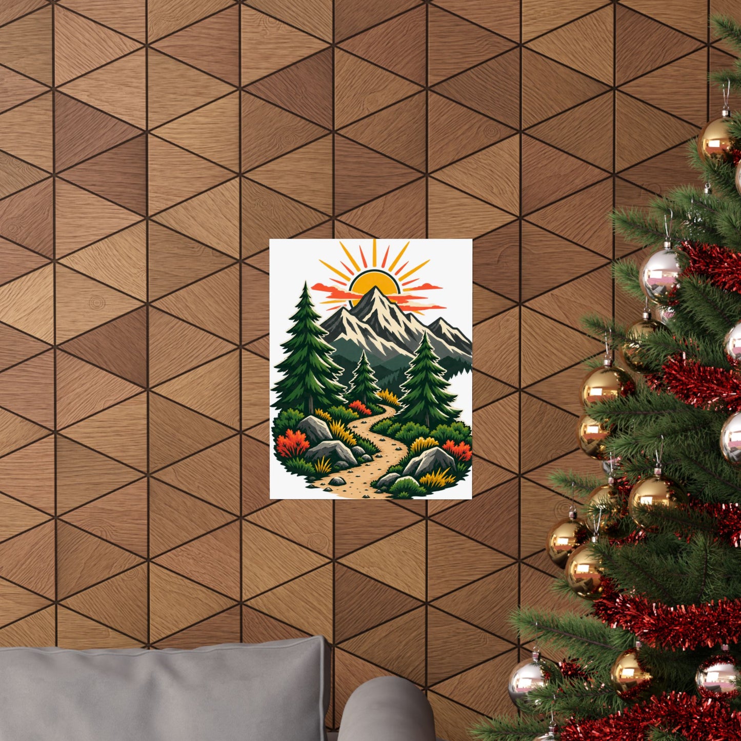 Sunrise Mountain Trail Outdoor Adventure Poster