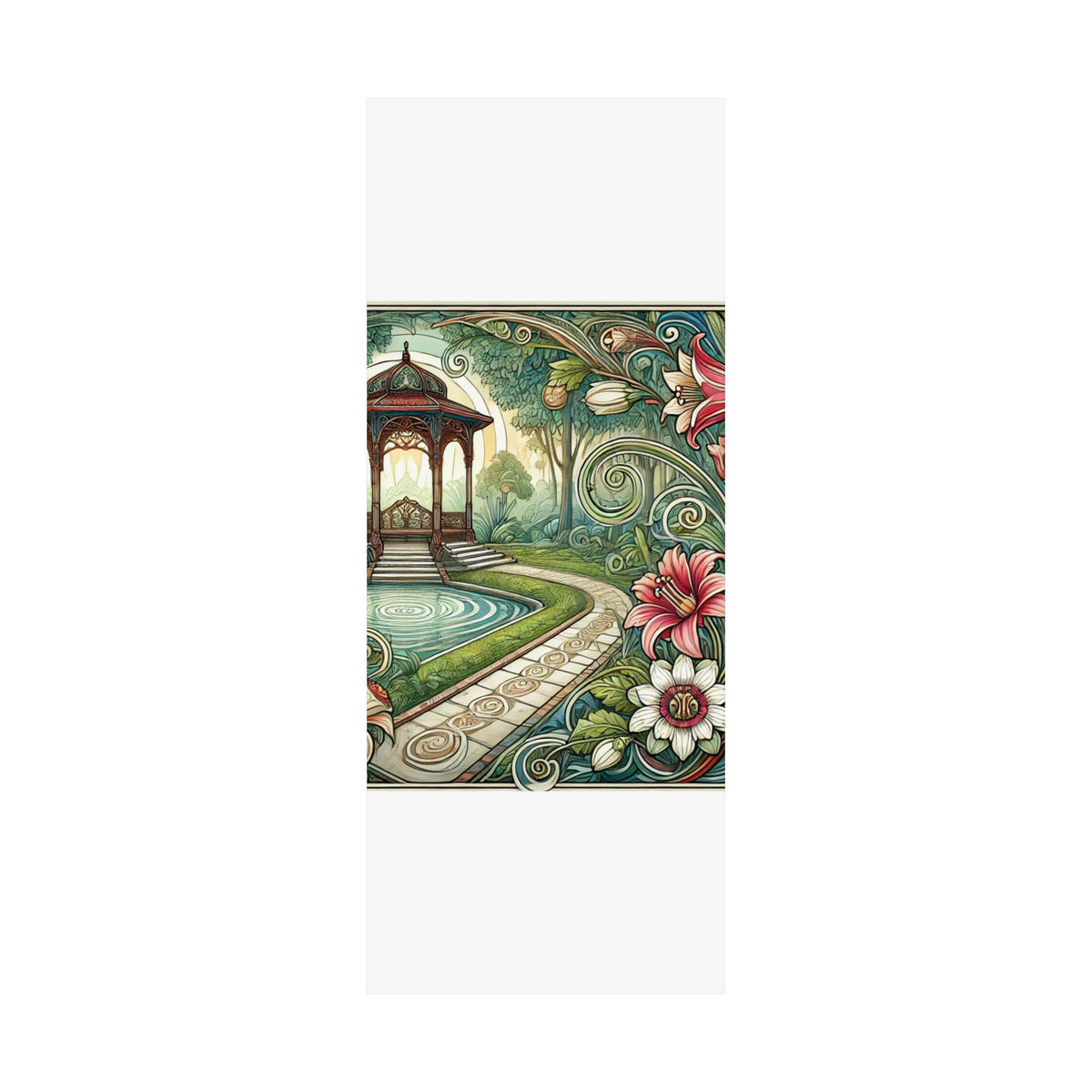 Botanical Gazebo Garden Art Nouveau Wall Art Poster