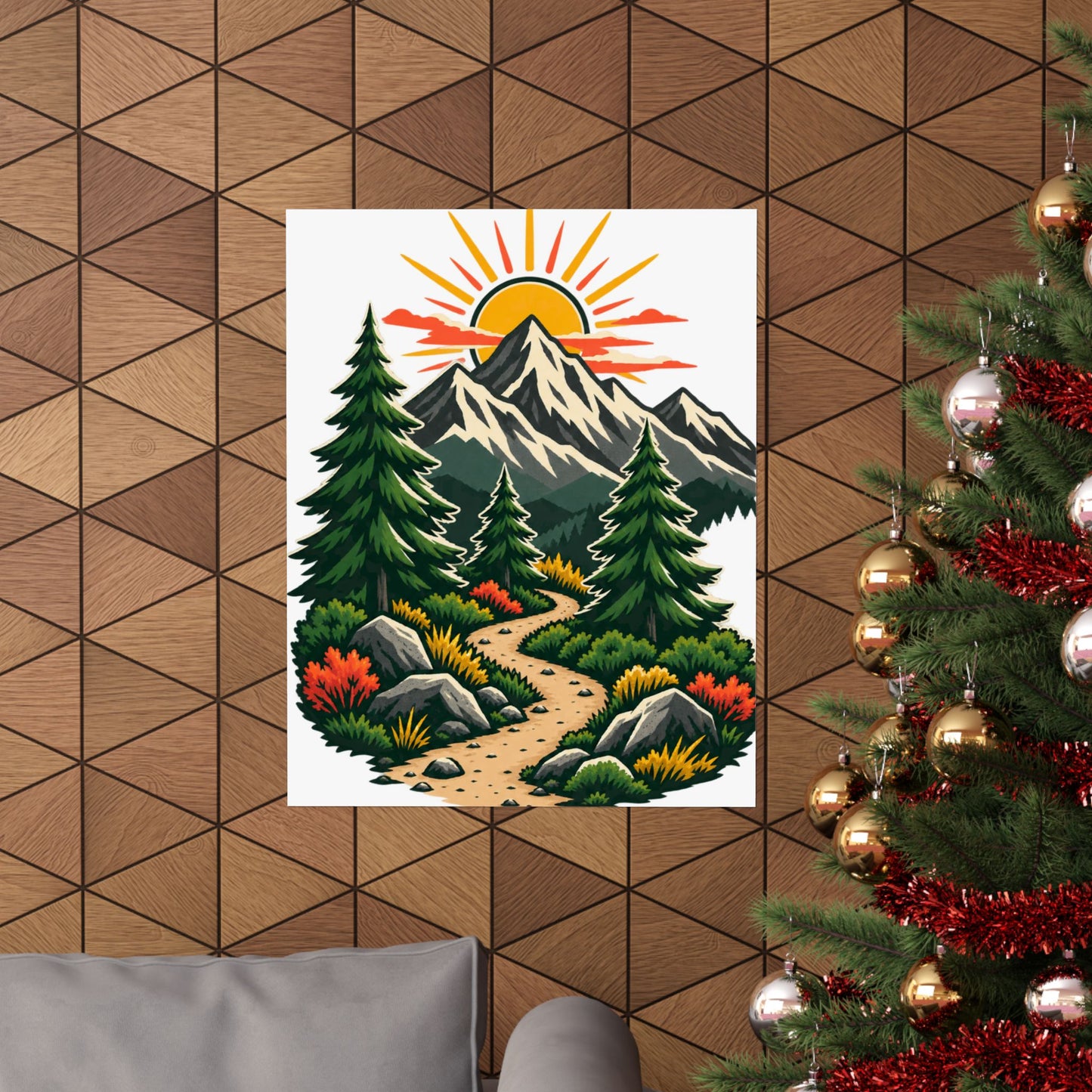 Sunrise Mountain Trail Outdoor Adventure Poster